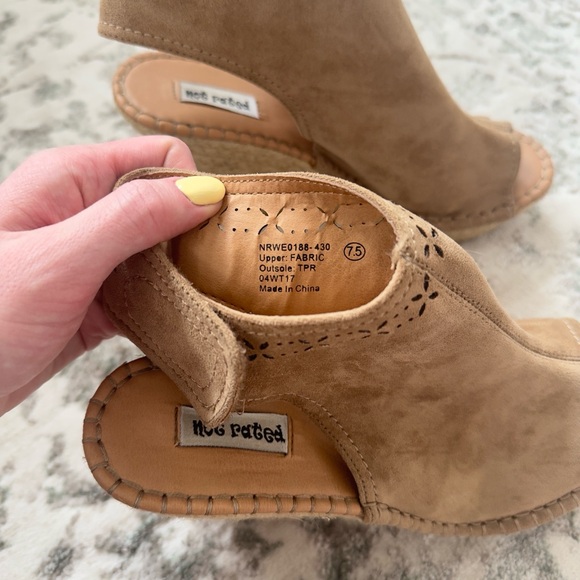 Tan Wedge Sandals - Picture 2 of 3